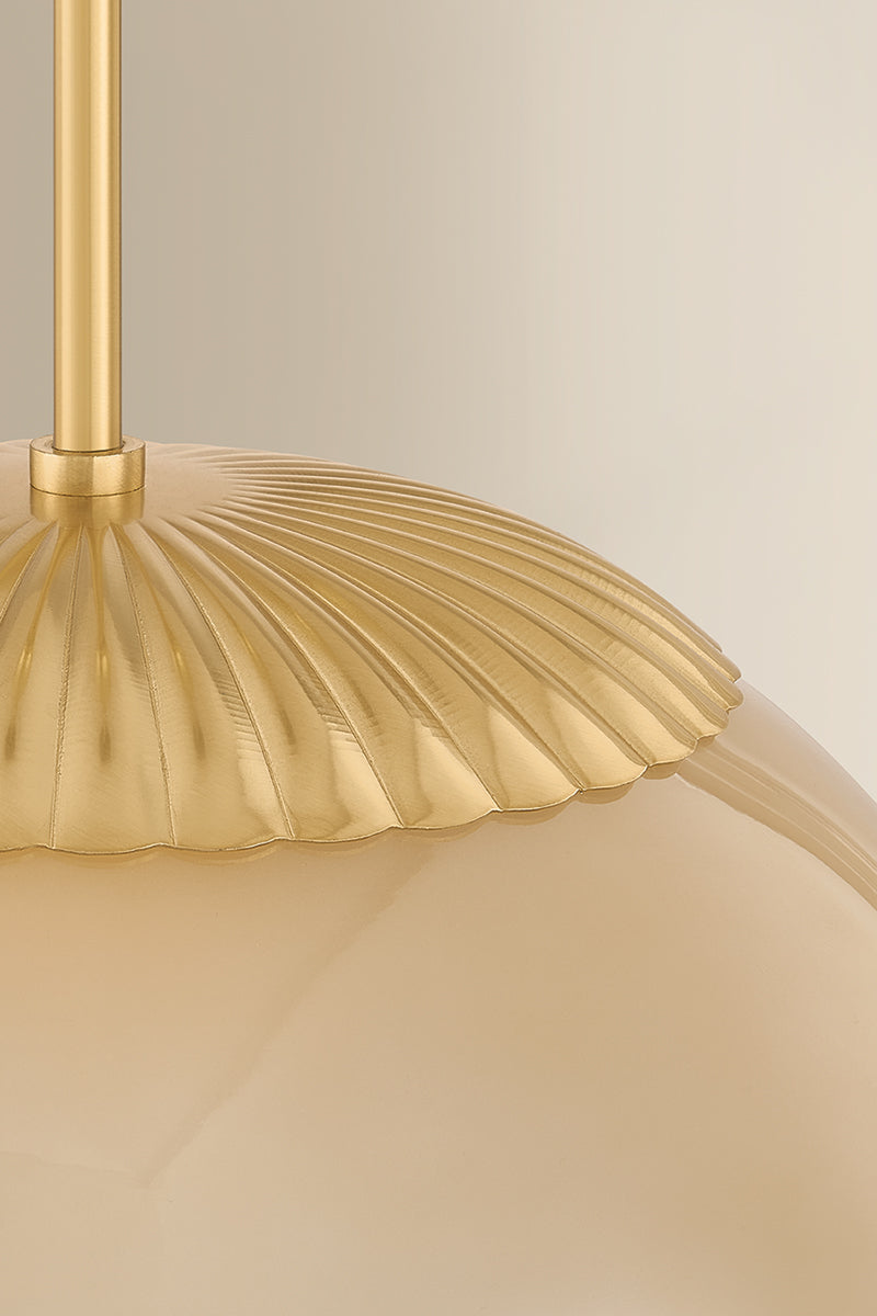 Mitzi by Hudson Valley Lighting Gilda Small Pendant in Aged Brass / Champagne Plated, detail view 4