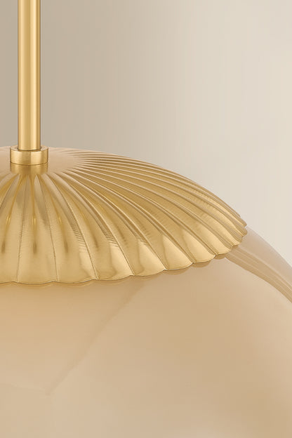 Mitzi by Hudson Valley Lighting Gilda Small Pendant in Aged Brass / Champagne Plated, detail view 4