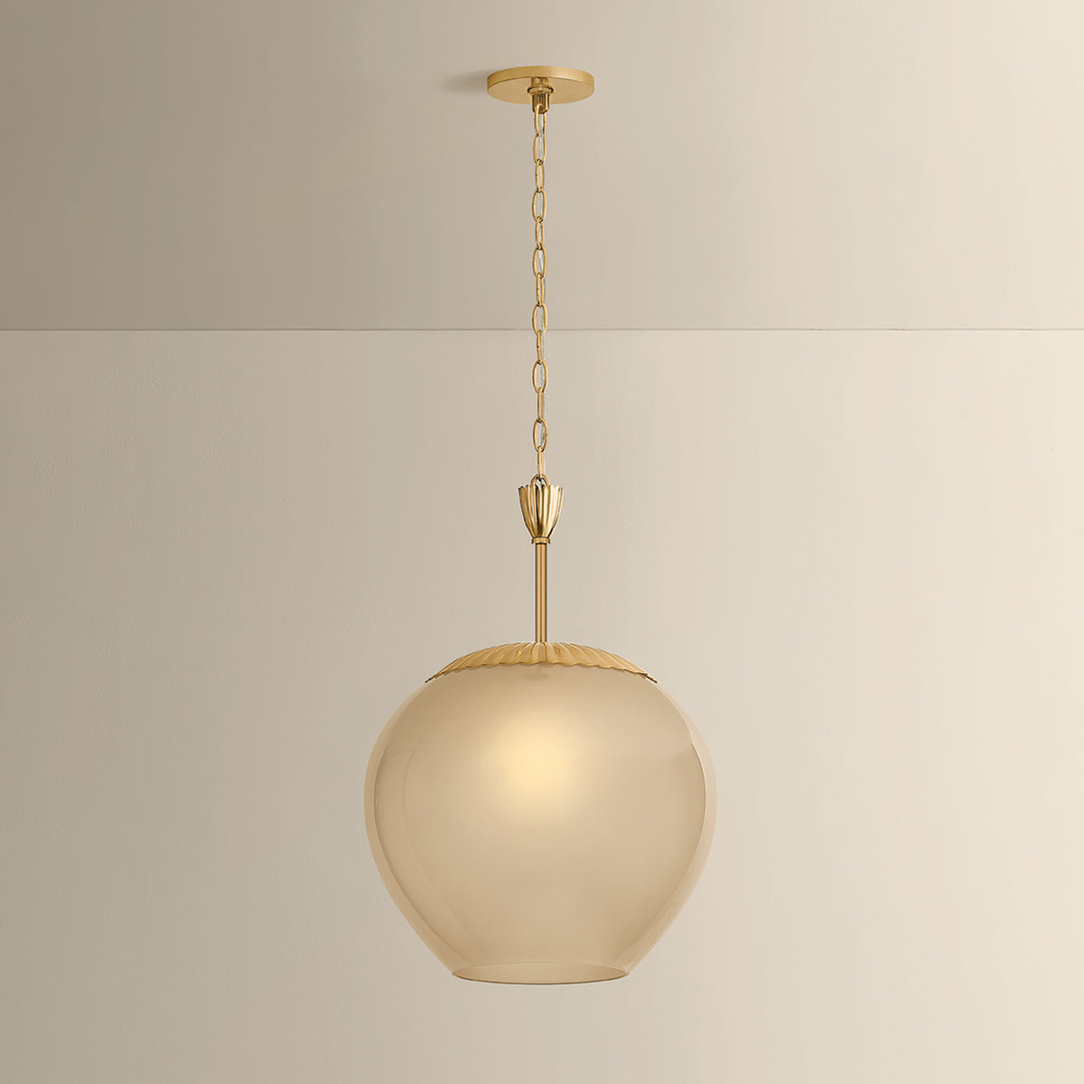 Mitzi by Hudson Valley Lighting Gilda Large Pendant in Aged Brass / Champagne Plated, detail view 5