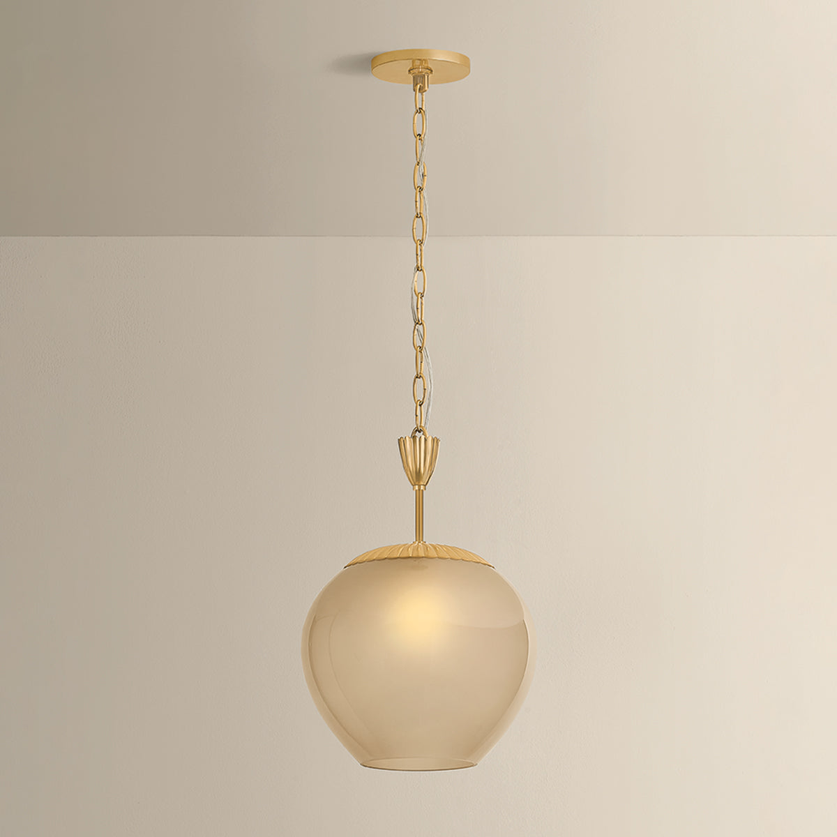 Mitzi by Hudson Valley Lighting Gilda Small Pendant in Aged Brass / Champagne Plated, detail view 5