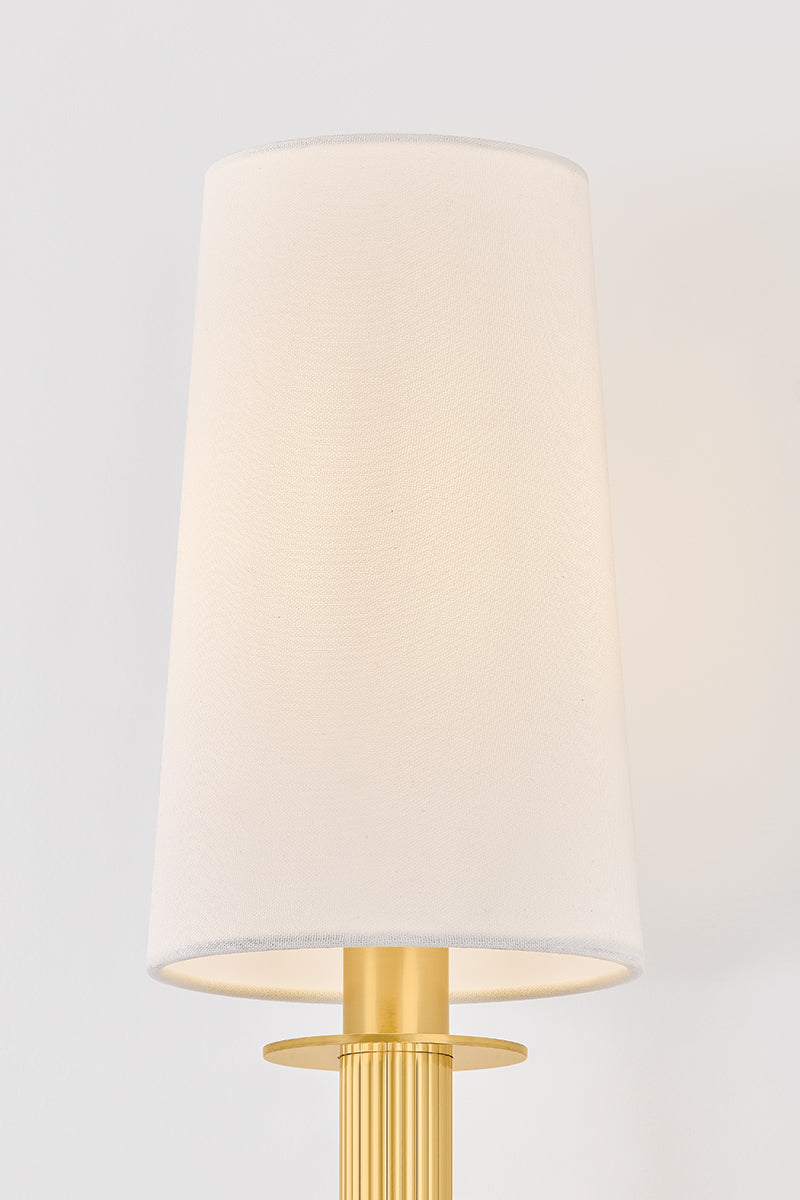 Mitzi by Hudson Valley Lighting Ginny Plug-In Wall Sconce in Aged Brass, detail view 4