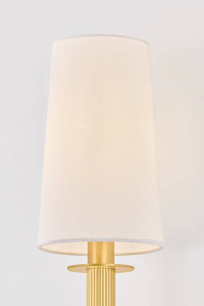 Mitzi by Hudson Valley Lighting Ginny Plug-In Wall Sconce in Aged Brass, detail view 4