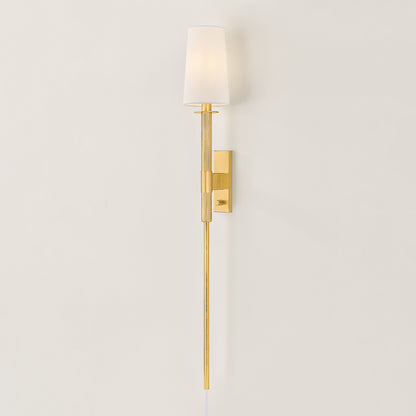 Mitzi by Hudson Valley Lighting Ginny Plug-In Wall Sconce in Aged Brass, detail view 5