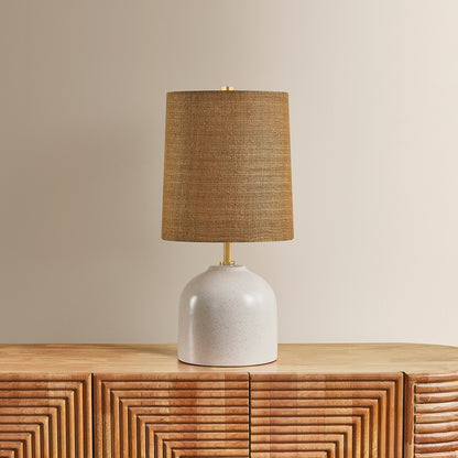Mitzi by Hudson Valley Lighting Gladys Table Lamp in Aged Brass / Ceramic Vanilla Bean, detail view 3