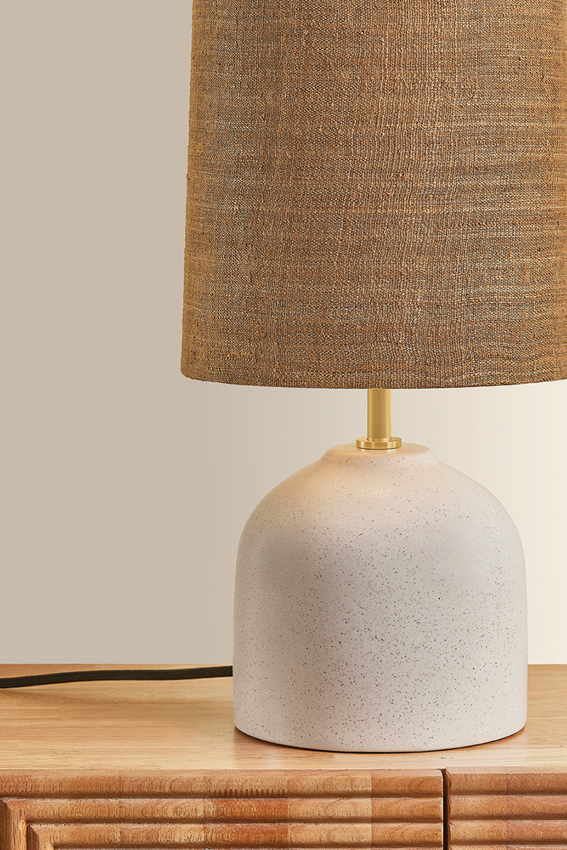 Mitzi by Hudson Valley Lighting Gladys Table Lamp in Aged Brass / Ceramic Vanilla Bean, detail view 4