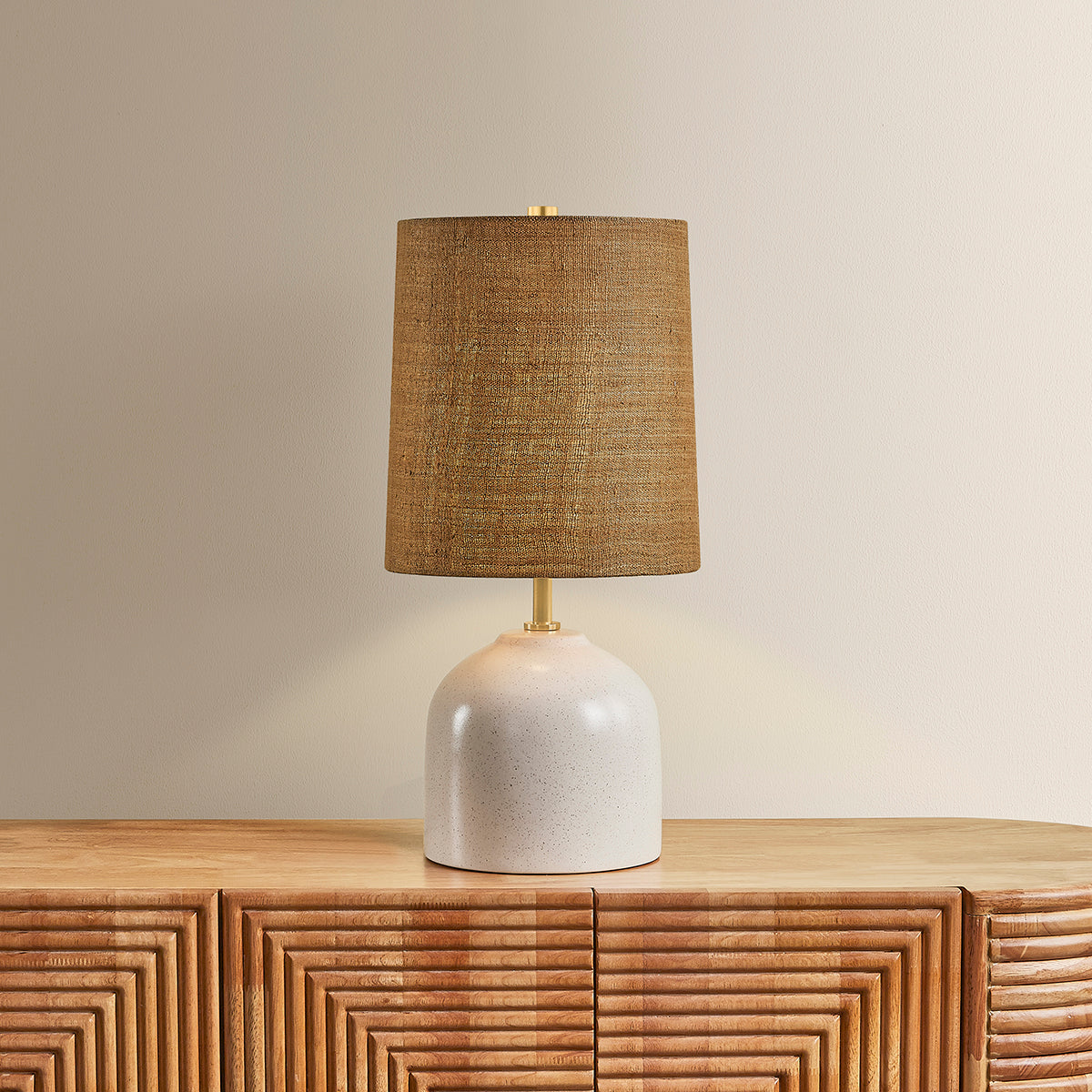 Mitzi by Hudson Valley Lighting Gladys Table Lamp in Aged Brass / Ceramic Vanilla Bean, detail view 5
