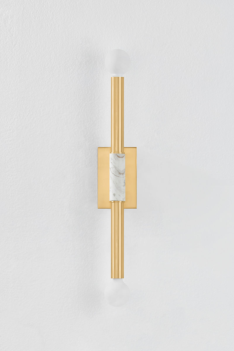 Mitzi by Hudson Valley Lighting Goldie Wall Sconce in Aged Brass, detail view 1