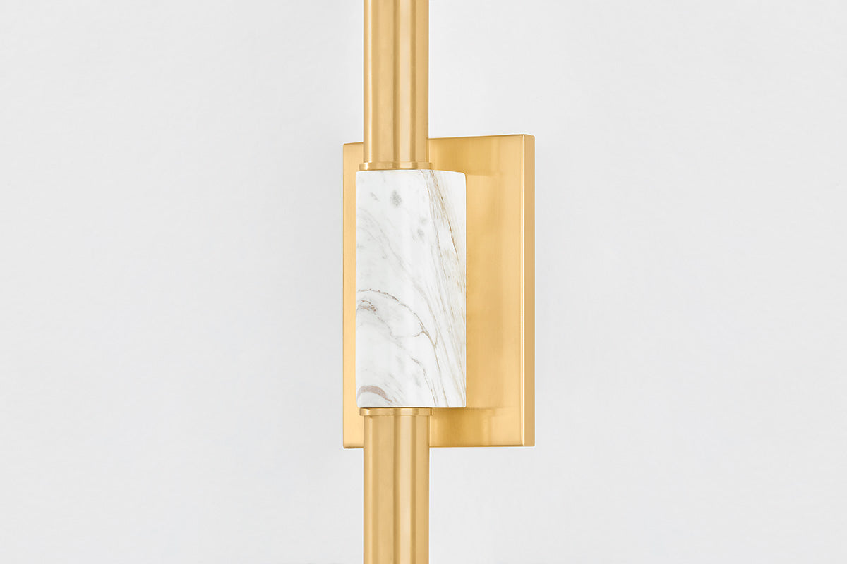 Mitzi by Hudson Valley Lighting Goldie Wall Sconce in Aged Brass, detail view 2