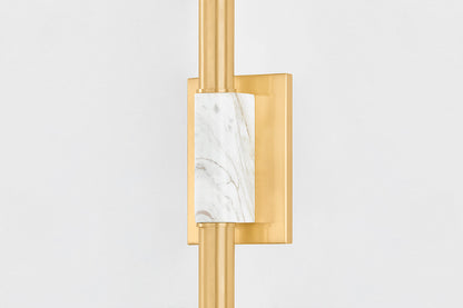 Mitzi by Hudson Valley Lighting Goldie Wall Sconce in Aged Brass, detail view 2