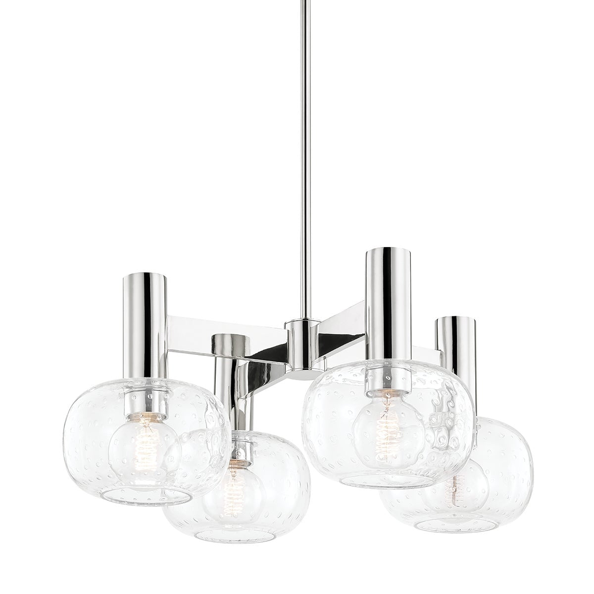 Mitzi by Hudson Valley Lighting Harlow 4-Light Chandelier in Polished Nickel