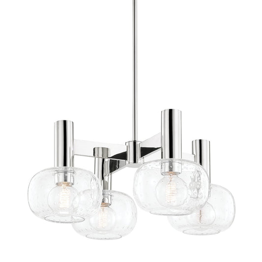 Mitzi by Hudson Valley Lighting Harlow 4-Light Chandelier in Polished Nickel