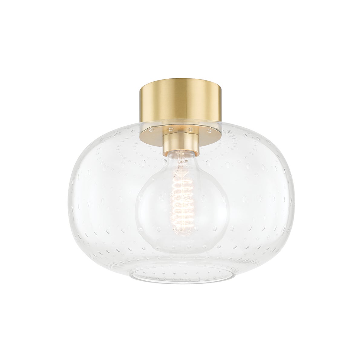 Mitzi by Hudson Valley Lighting Harlow Flush Mount in Aged Brass