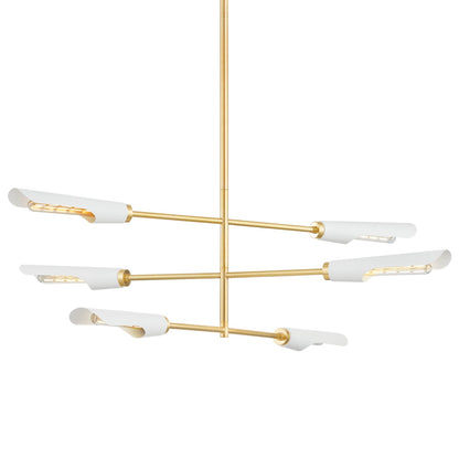 Mitzi by Hudson Valley Lighting Harperrose Chandelier in Aged Brass / Soft White