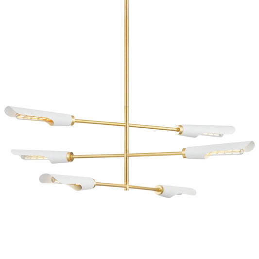 Mitzi by Hudson Valley Lighting Harperrose Chandelier in Aged Brass / Soft White