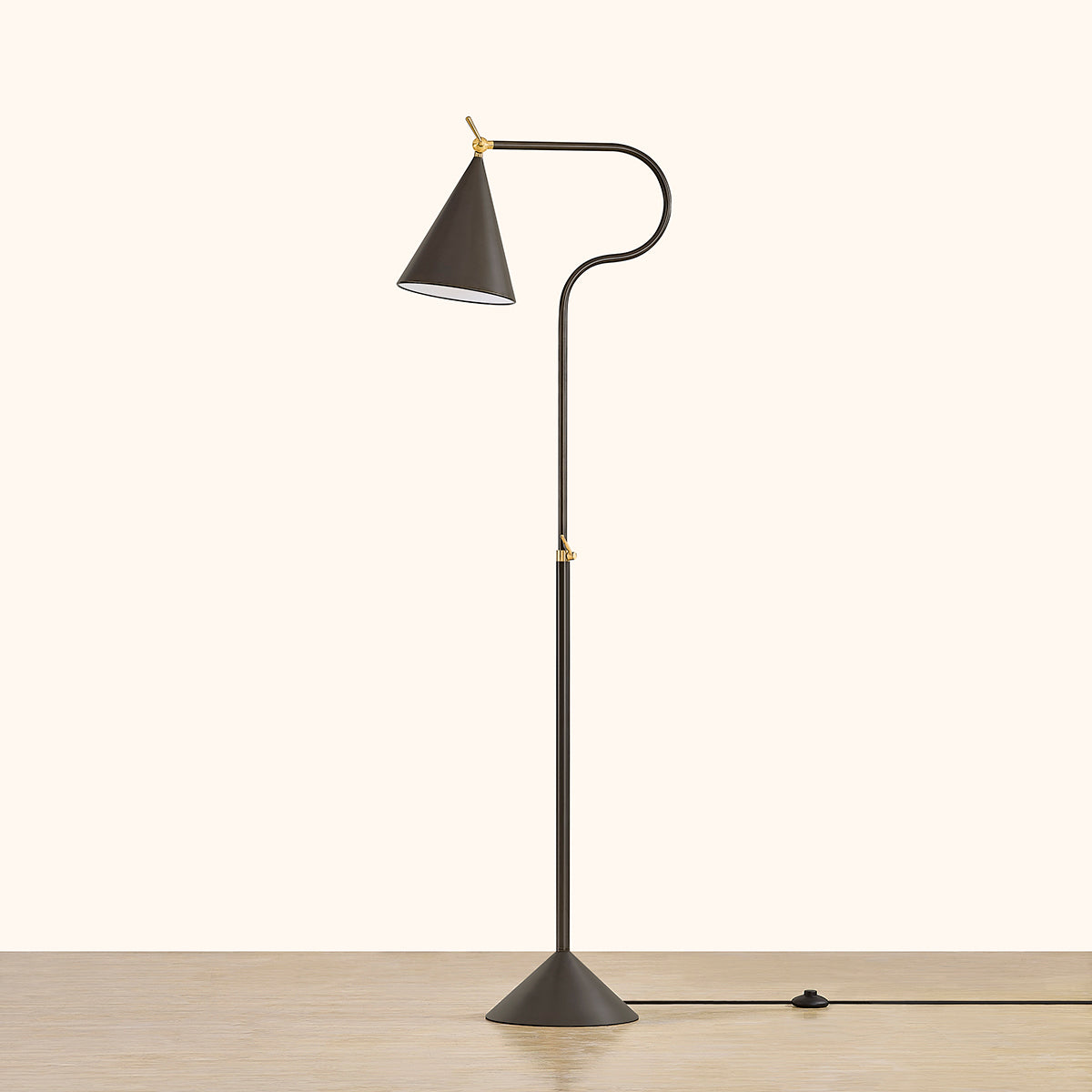 Mitzi by Hudson Valley Lighting Harriet Floor Lamp in Aged Brass / True Bronze, detail view 3