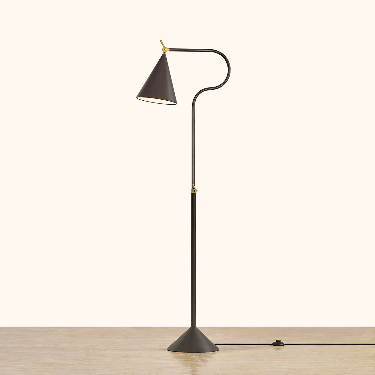 Mitzi by Hudson Valley Lighting Harriet Floor Lamp in Aged Brass / True Bronze, detail view 5