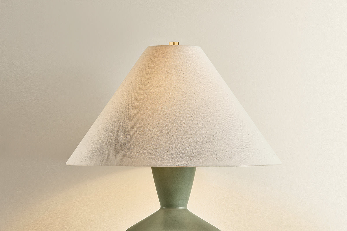 Mitzi by Hudson Valley Lighting Hartley Table Lamp in Aged Brass / Ceramic Amphora, detail view 1