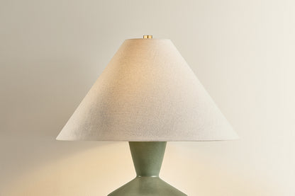 Mitzi by Hudson Valley Lighting Hartley Table Lamp in Aged Brass / Ceramic Amphora, detail view 1