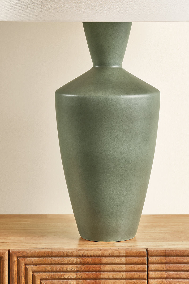 Mitzi by Hudson Valley Lighting Hartley Table Lamp in Aged Brass / Ceramic Amphora, detail view 2