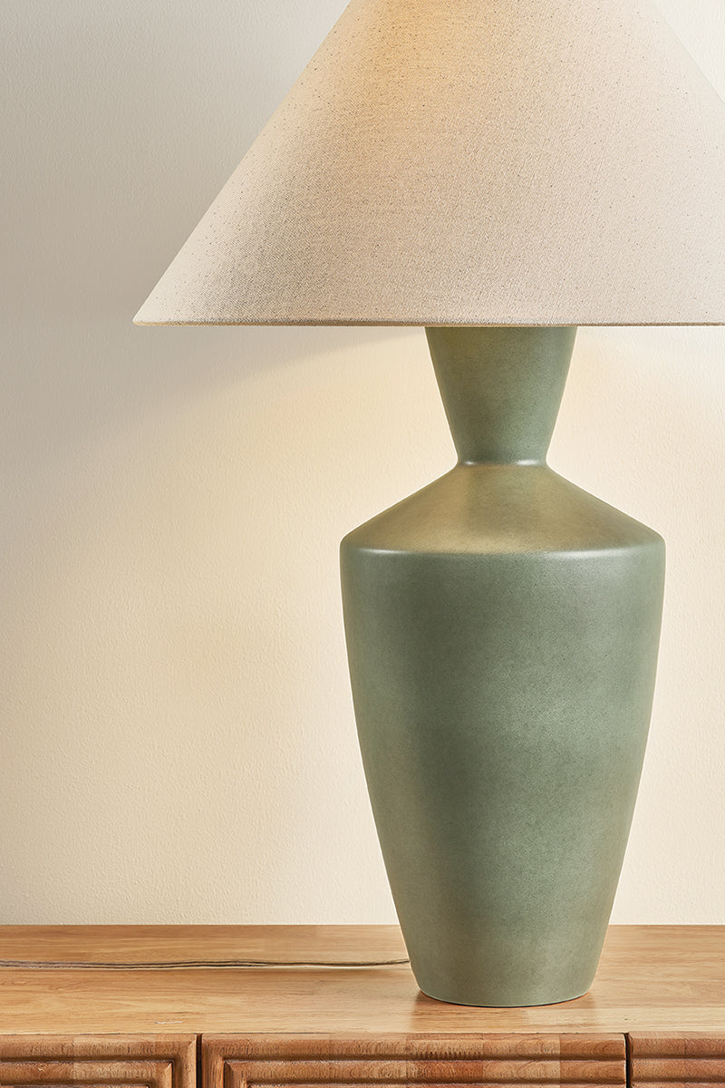 Mitzi by Hudson Valley Lighting Hartley Table Lamp in Aged Brass / Ceramic Amphora, detail view 4