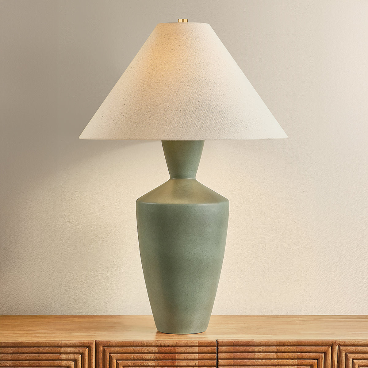 Mitzi by Hudson Valley Lighting Hartley Table Lamp in Aged Brass / Ceramic Amphora, detail view 5