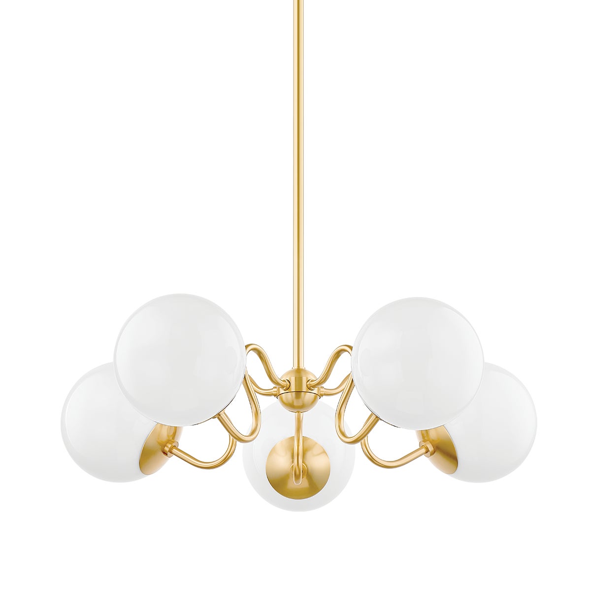 Mitzi by Hudson Valley Lighting Havana 5-Light Chandelier in Aged Brass