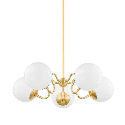 Mitzi by Hudson Valley Lighting Havana 5-Light Chandelier in Aged Brass
