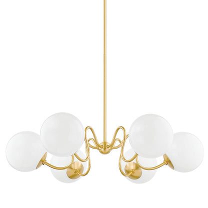 Mitzi by Hudson Valley Lighting Havana 6-Light Chandelier in Aged Brass