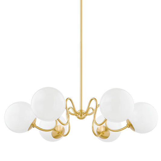 Mitzi by Hudson Valley Lighting Havana 6-Light Chandelier in Aged Brass