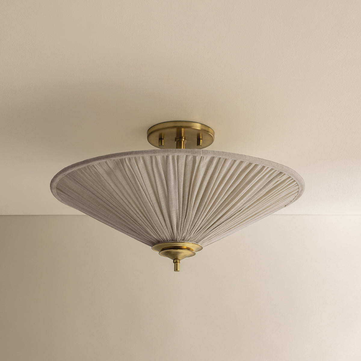 Mitzi by Hudson Valley Lighting Helen Semi-Flush Mount in Aged Brass, detail view 1