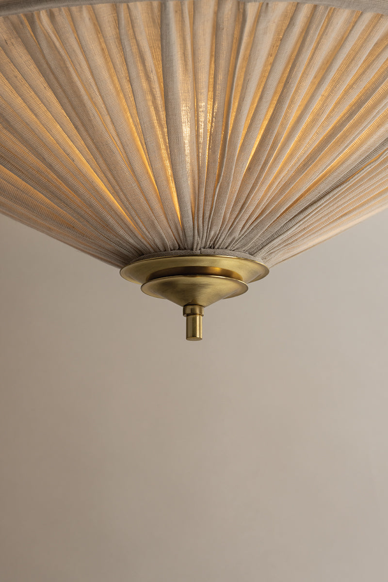 Mitzi by Hudson Valley Lighting Helen Semi-Flush Mount in Aged Brass, detail view 10