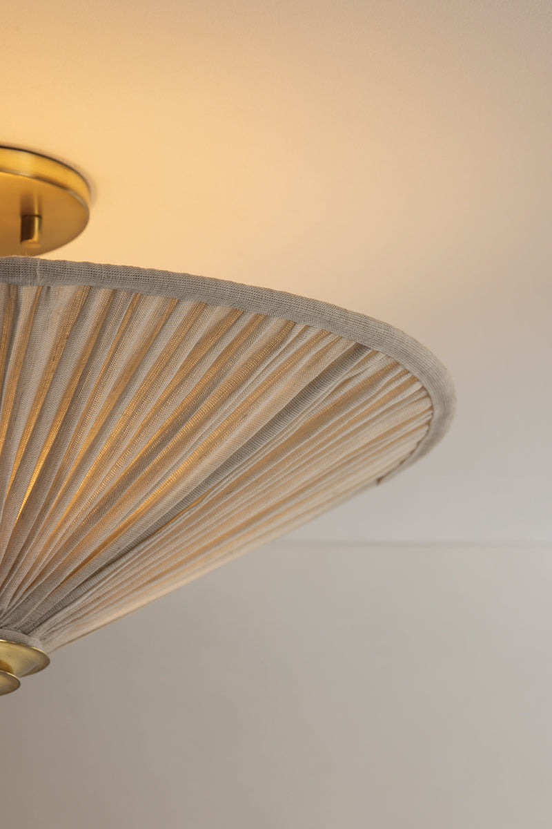 Mitzi by Hudson Valley Lighting Helen Semi-Flush Mount in Aged Brass, detail view 11
