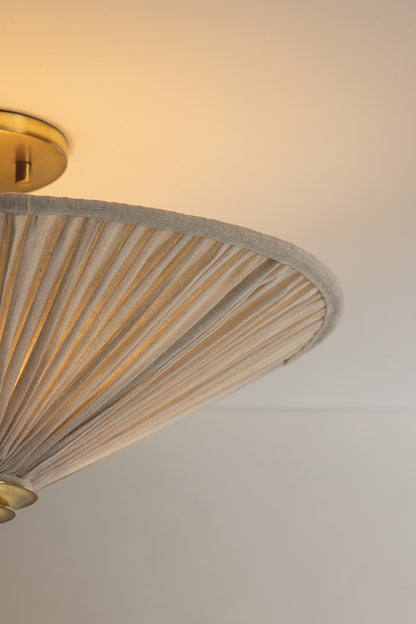 Mitzi by Hudson Valley Lighting Helen Semi-Flush Mount in Aged Brass, detail view 11