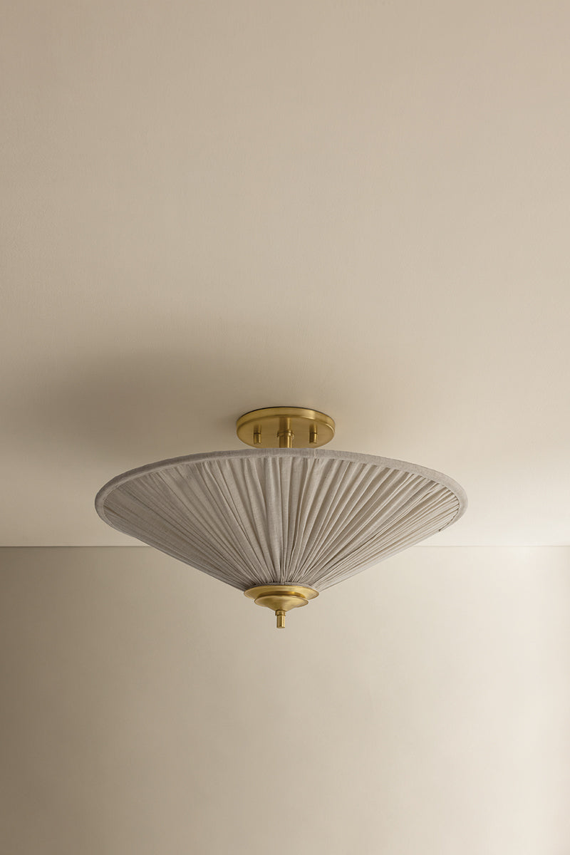 Mitzi by Hudson Valley Lighting Helen Semi-Flush Mount in Aged Brass, detail view 13