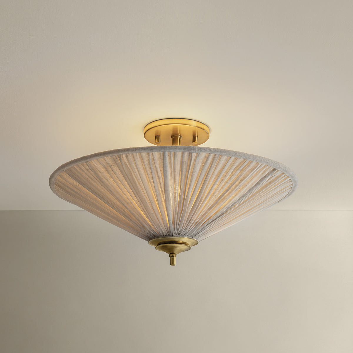 Mitzi by Hudson Valley Lighting Helen Semi-Flush Mount in Aged Brass, detail view 2