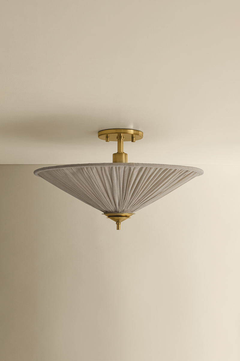 Mitzi by Hudson Valley Lighting Helen Semi-Flush Mount in Aged Brass, detail view 3