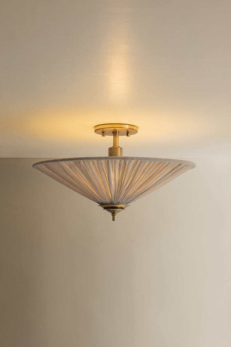 Mitzi by Hudson Valley Lighting Helen Semi-Flush Mount in Aged Brass, detail view 4