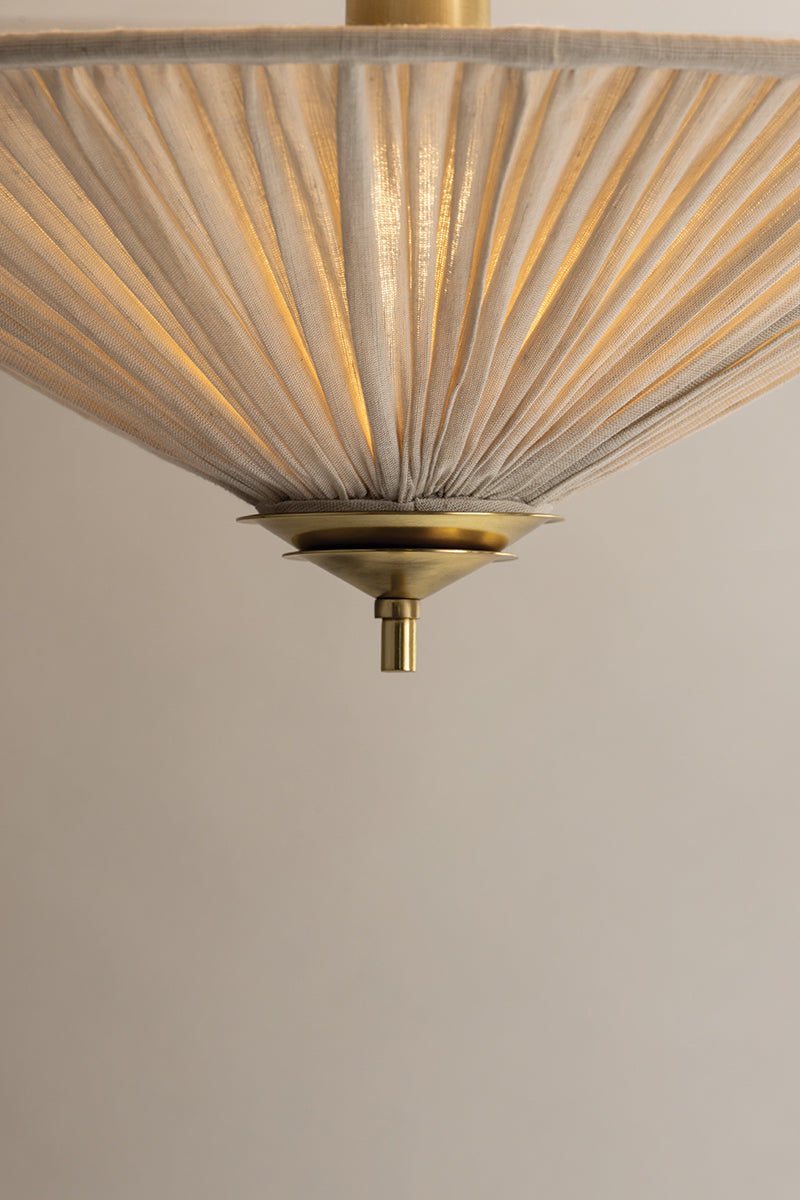 Mitzi by Hudson Valley Lighting Helen Semi-Flush Mount in Aged Brass, detail view 5