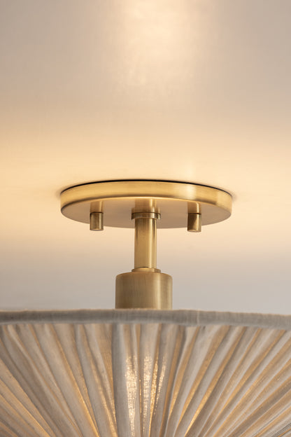 Mitzi by Hudson Valley Lighting Helen Semi-Flush Mount in Aged Brass, detail view 7