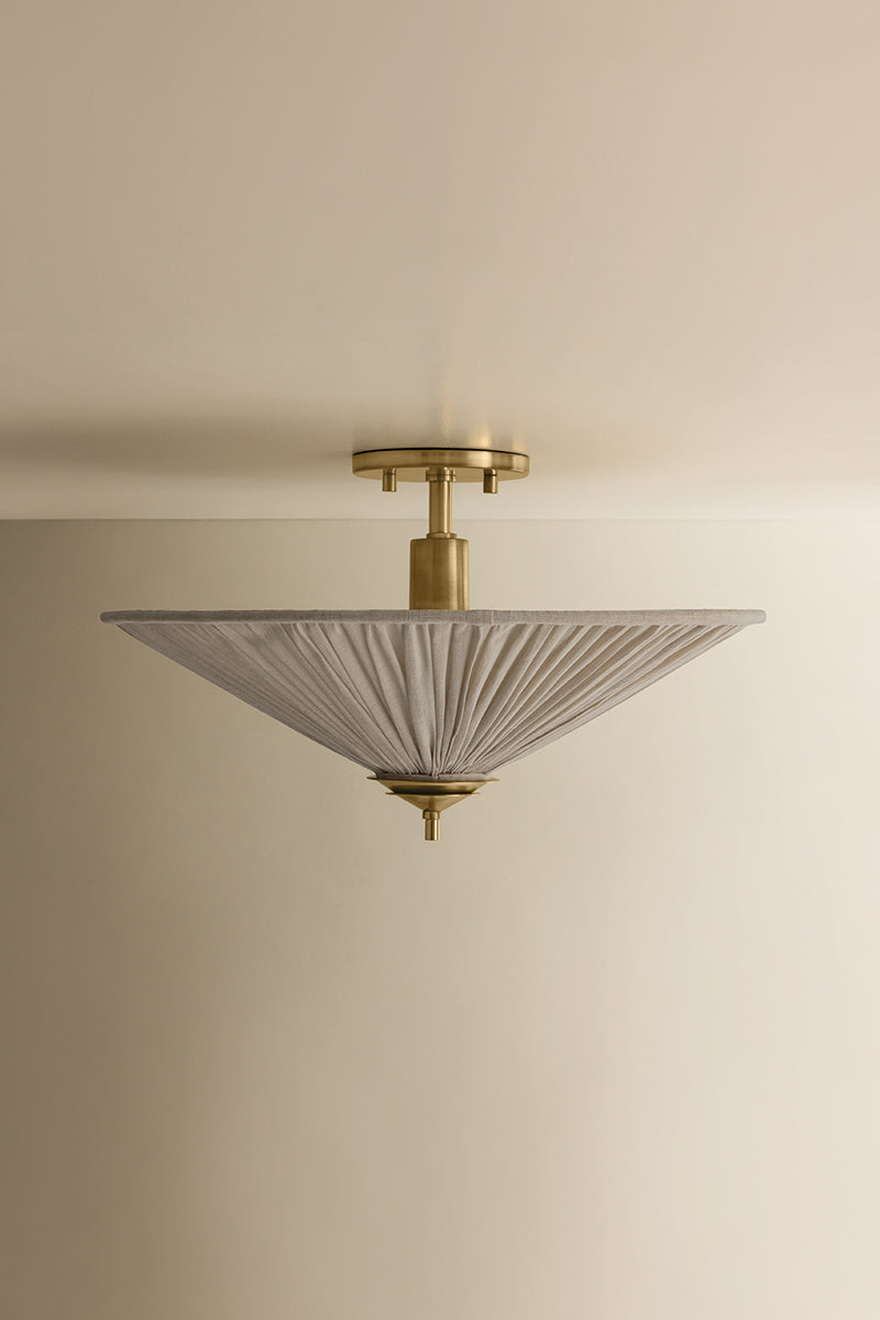 Mitzi by Hudson Valley Lighting Helen Semi-Flush Mount in Aged Brass, detail view 8