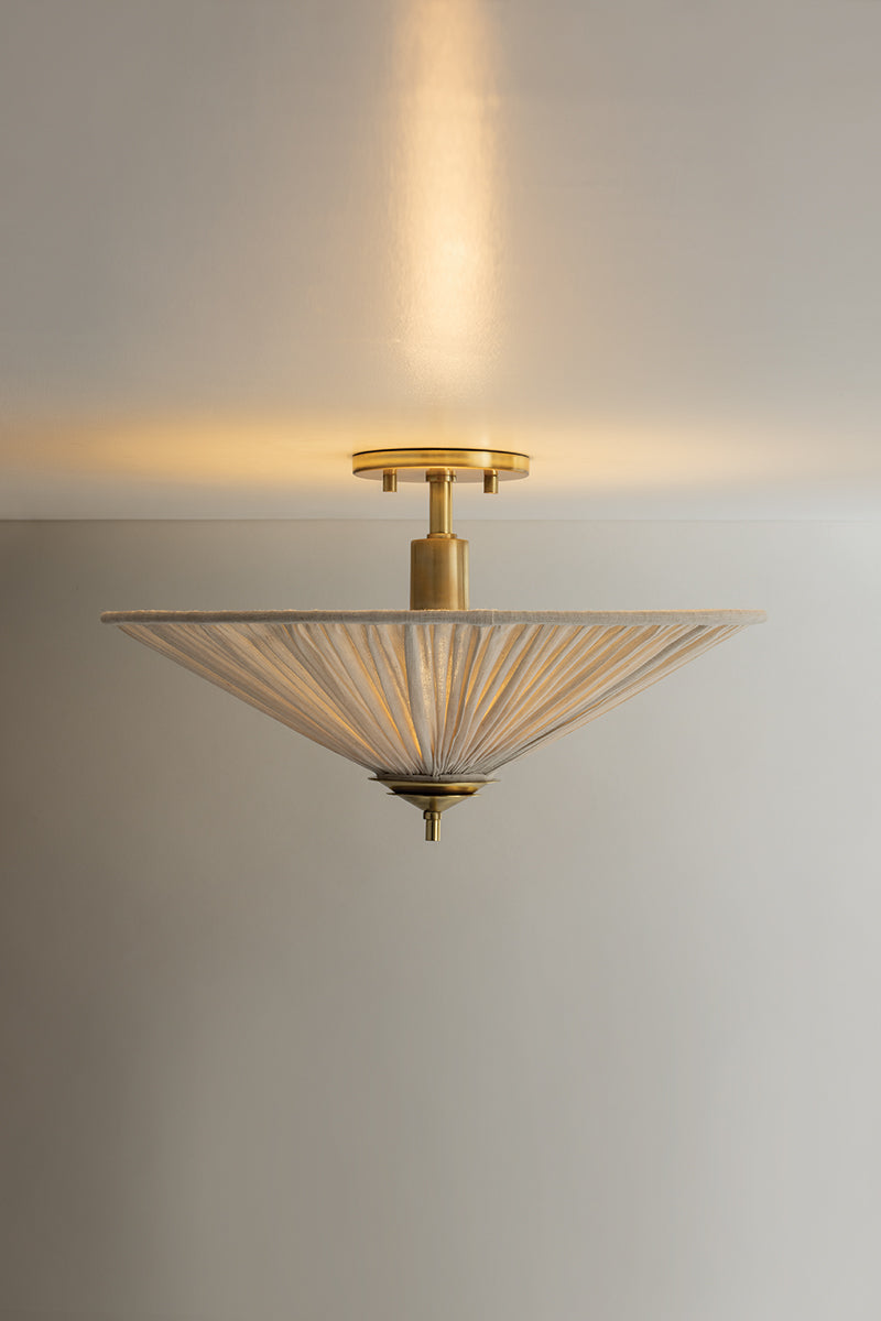 Mitzi by Hudson Valley Lighting Helen Semi-Flush Mount in Aged Brass, detail view 9