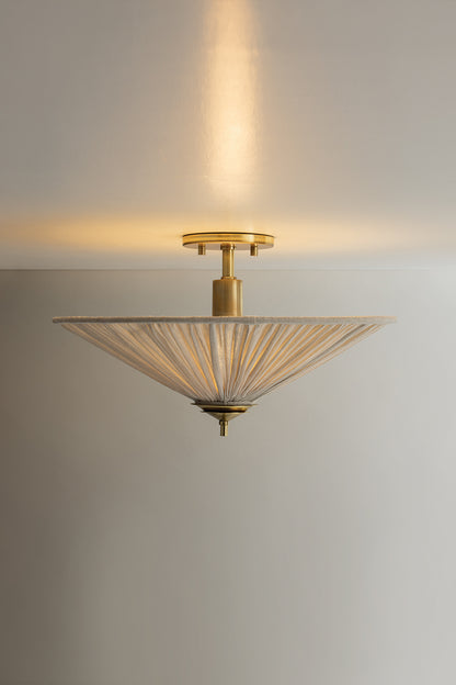 Mitzi by Hudson Valley Lighting Helen Semi-Flush Mount in Aged Brass, detail view 9