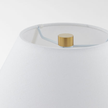 Mitzi by Hudson Valley Lighting Helena Table Lamp in Aged Brass / Ceramic Matte White Speck, detail view 2