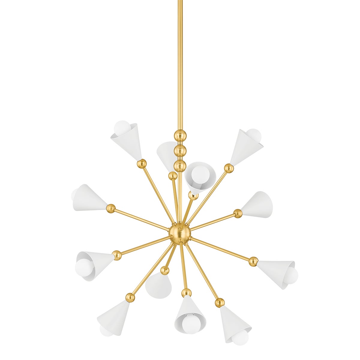 Mitzi by Hudson Valley Lighting Hikari 12-Light Chandelier in Aged Brass / Soft White