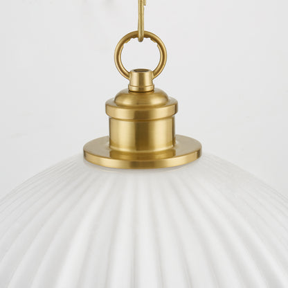 Mitzi by Hudson Valley Lighting Hillary Large Pendant in Aged Brass, detail view 1