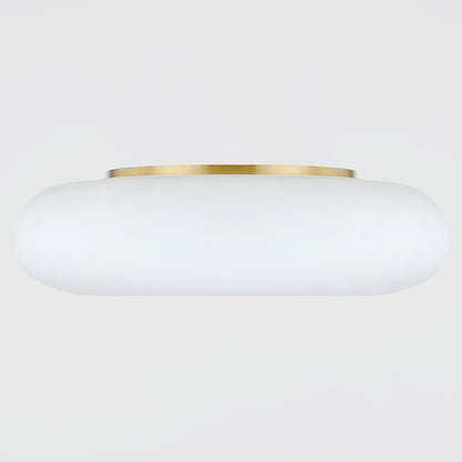 Mitzi by Hudson Valley Lighting Imani Flush Mount in Aged Brass, detail view 1