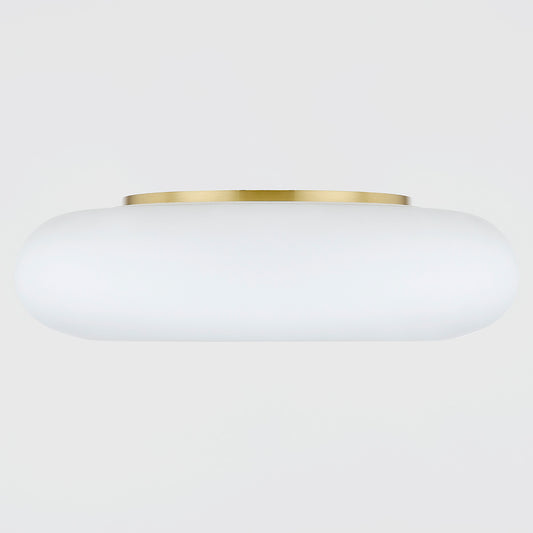 Mitzi by Hudson Valley Lighting Imani Flush Mount in Aged Brass, detail view 1