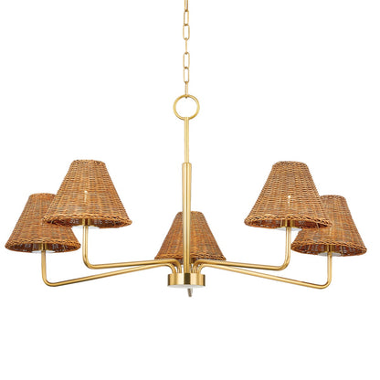 Mitzi by Hudson Valley Lighting Issa Chandelier in Aged Brass
