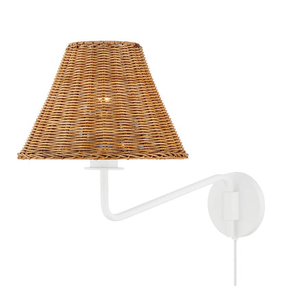 Mitzi by Hudson Valley Lighting Issa Plug-In Wall Sconce in Textured White
