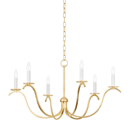 Mitzi by Hudson Valley Lighting Jaclin 6-Light Chandelier in Gold Leaf